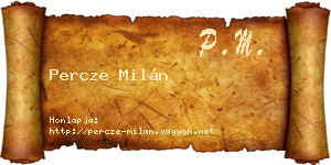 Percze Milán névjegykártya